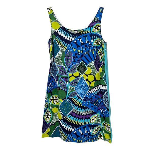 Uncle‎ Frank Womens Side Zip Linen Blend Dress Size S Abstract Print Resortwear - Picture 1 of 9